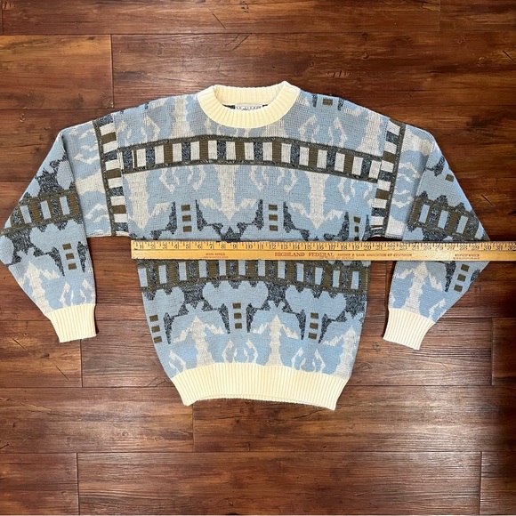 Vintage Le Tigre Made in USA Acrylic Geometric Patterned Sweater - Picture 3 of 6